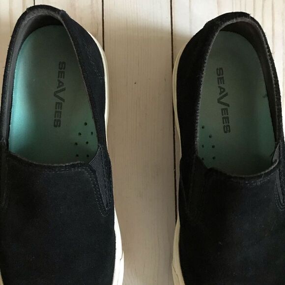 SeaVees Baja Platform Size 8.5 slip on black suede shoes comfortable - Picture 3 of 6